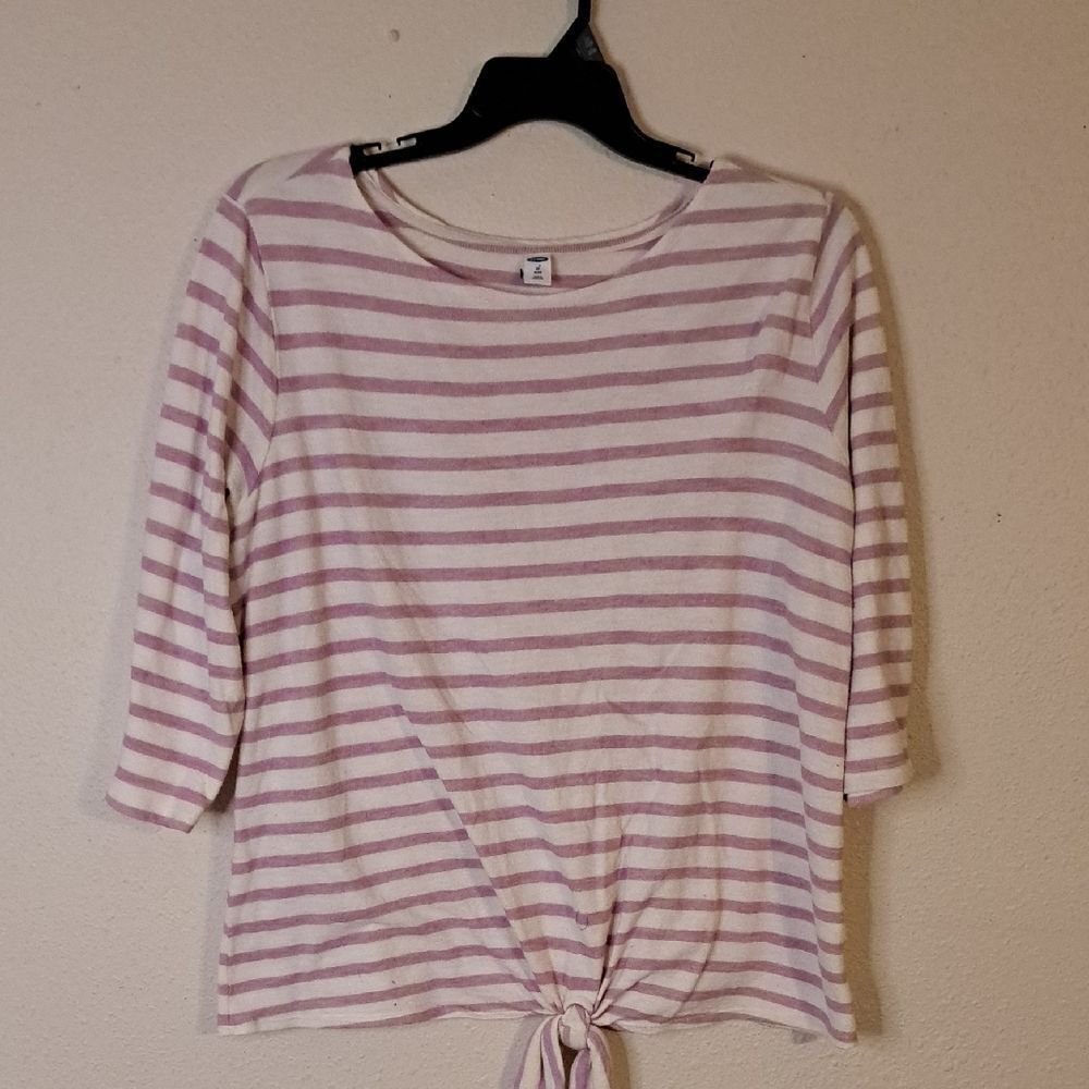 Old Navy Striped Purple and White Women's Top size 2X Plus